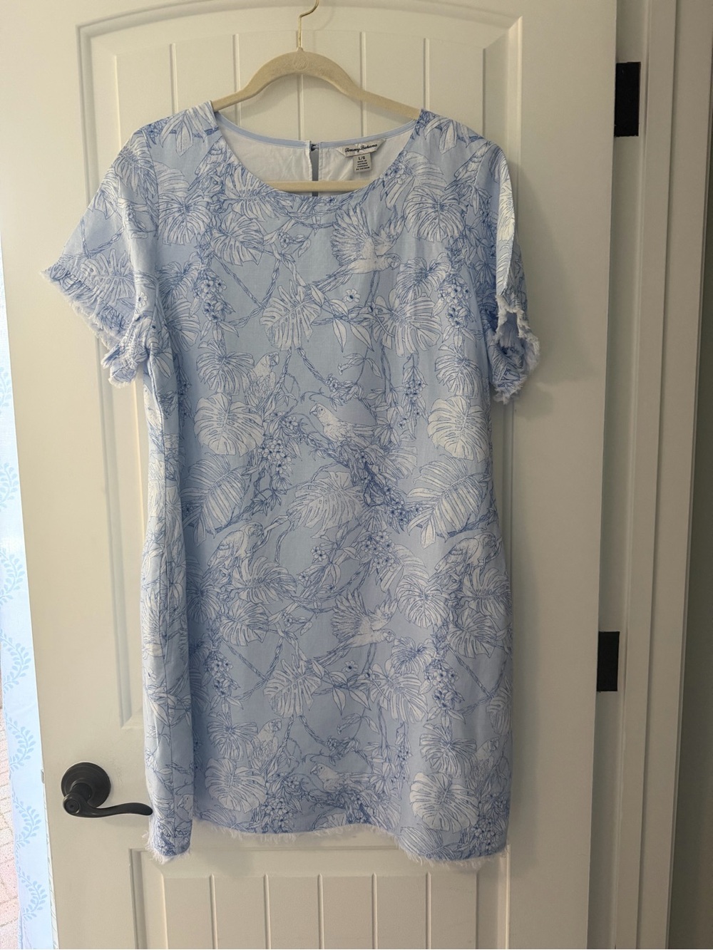 Tommy Bahama Light Blue and White Floral Shift Dress